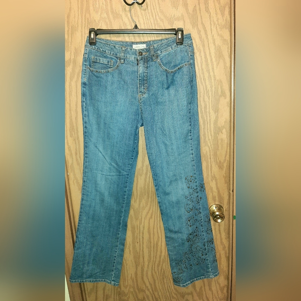 Coldwater Creek Blue Jeans with Metal Stud Details